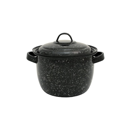 Granite Ware Granite Ware Porcelain Enamel Pot With Lid 8.6 in. 4 qt Black 38722